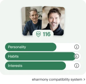 eharmony compatibility score personality, habits and interests as a card betwen two gay singles example